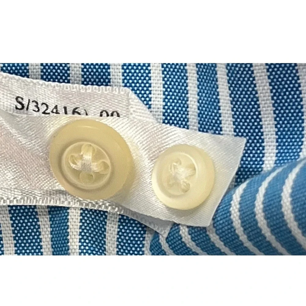 Banana Republic Men XL Blue White Striped Non-Iron Classic Fit Button Down Shirt